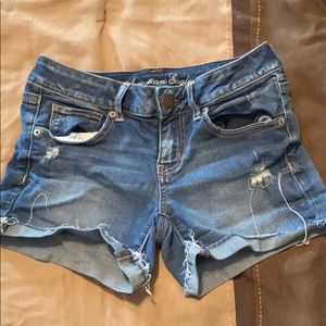 AEO Distressed Denim Shorties